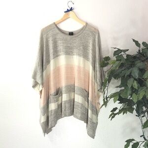 Cejon Striped Poncho Top